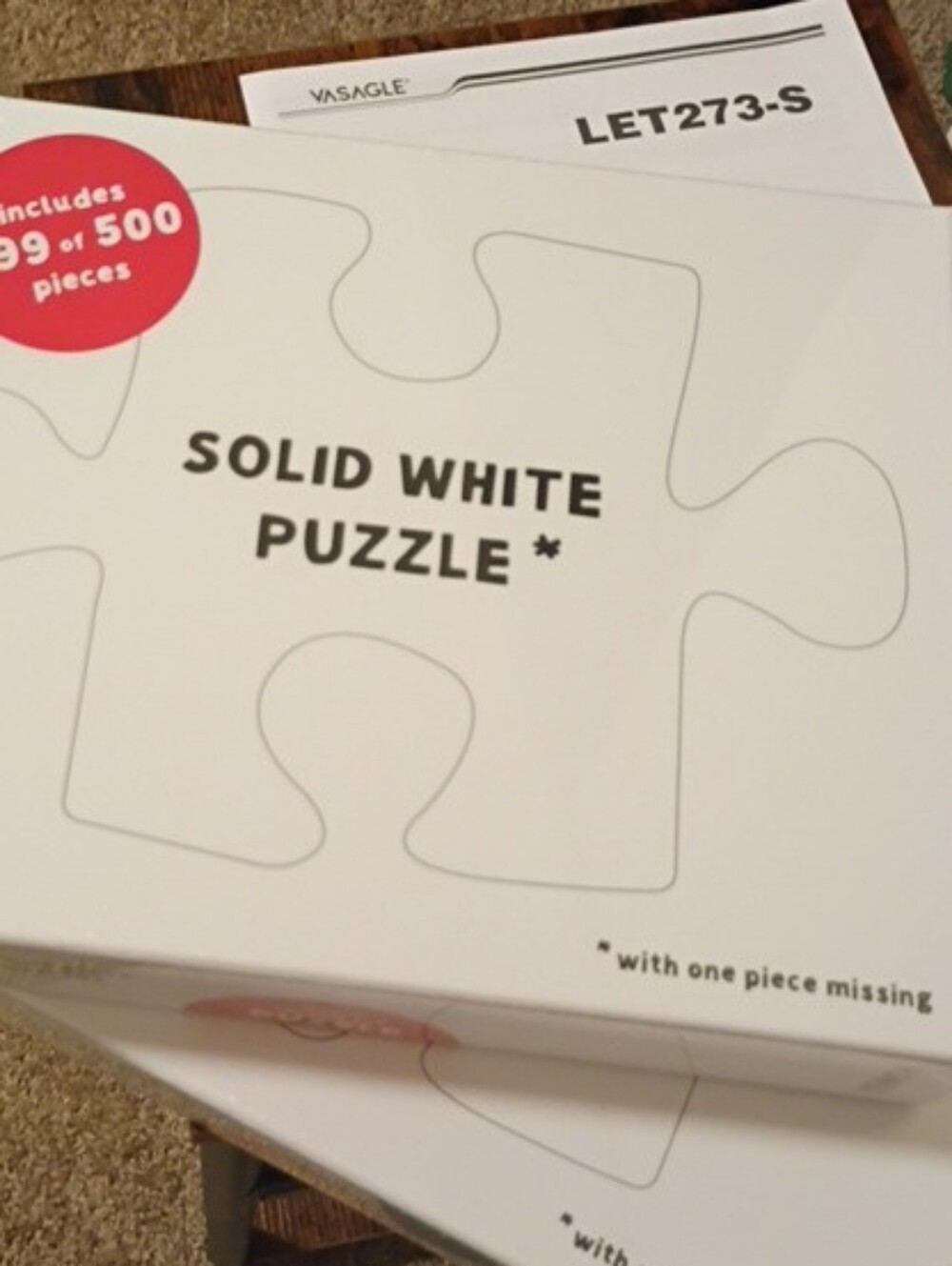 SOLID WHITE PUZZLE Box - White -